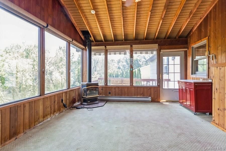 Fireplace, Interior, Sun Room, Wooden Beams, Wooden Ceilings, Wooden Walls