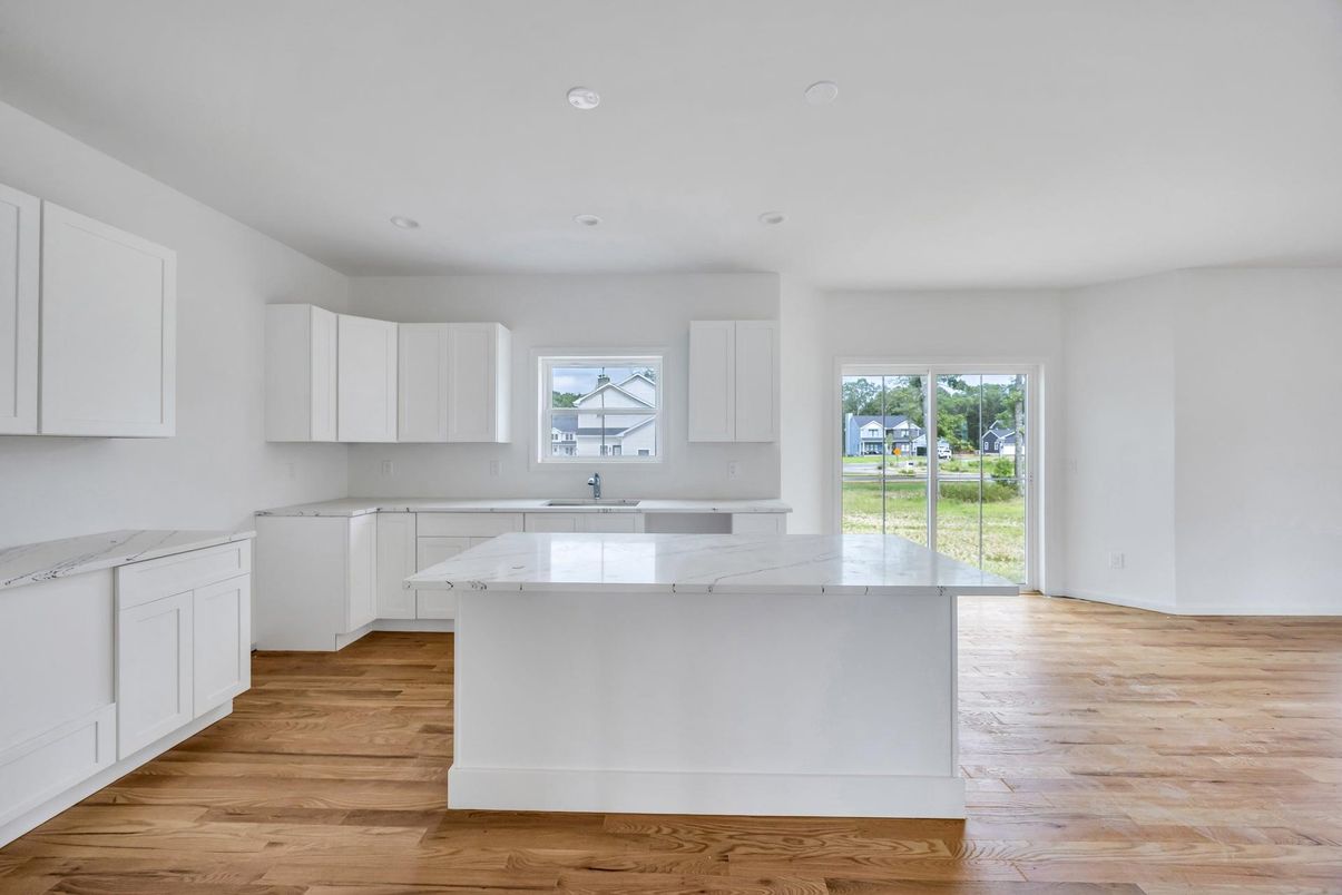 Interior, Kitchen, Recessed Lighting, Wood Texture Flooring