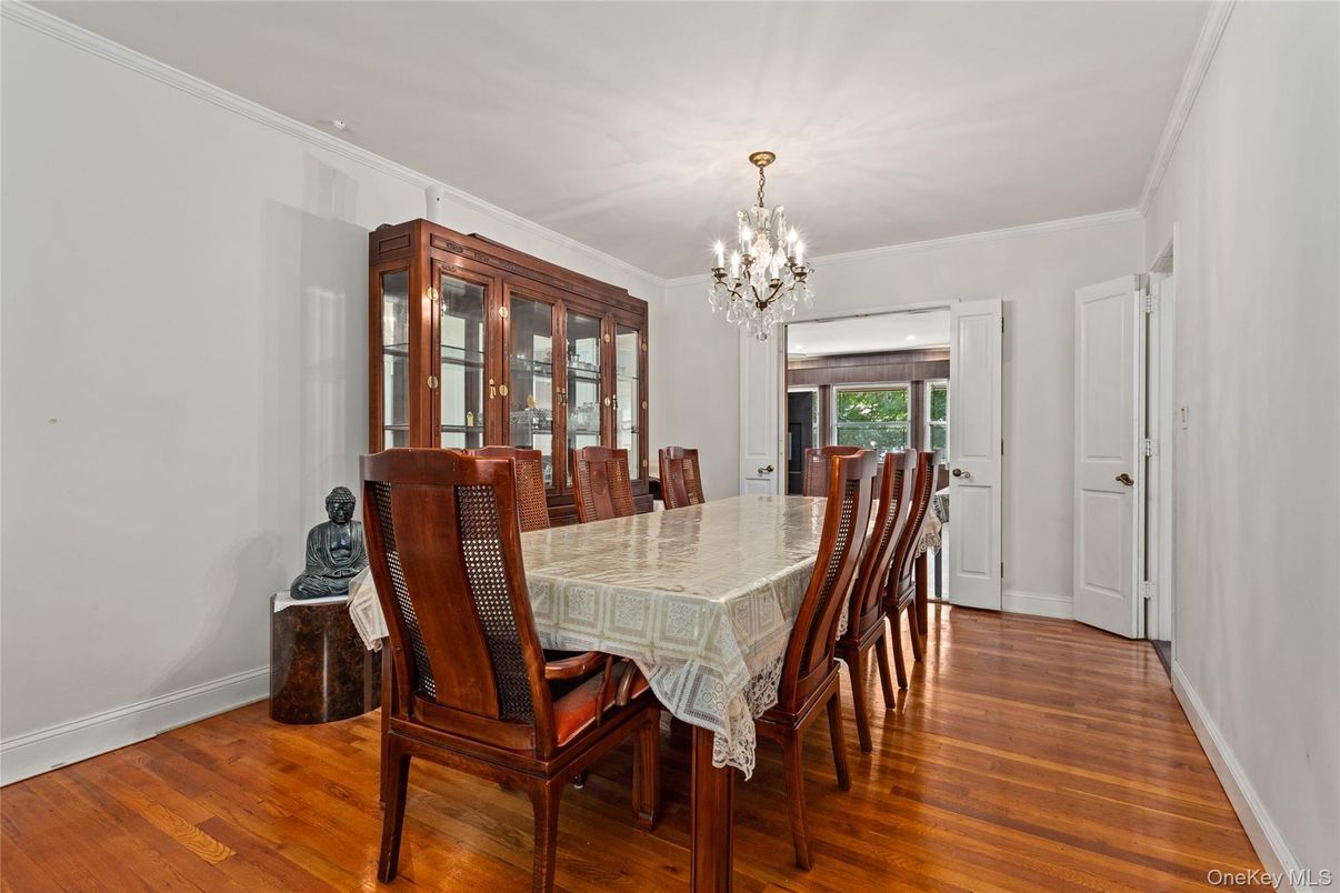 Chandelier, Dining room, Interior, Wood Texture Flooring