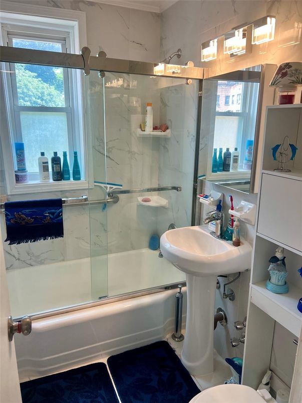 Bathroom, Glass Shower, Interior, Marble Walls