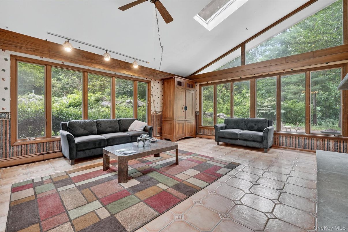 Interior, Living room, Sun Room, Wooden Walls