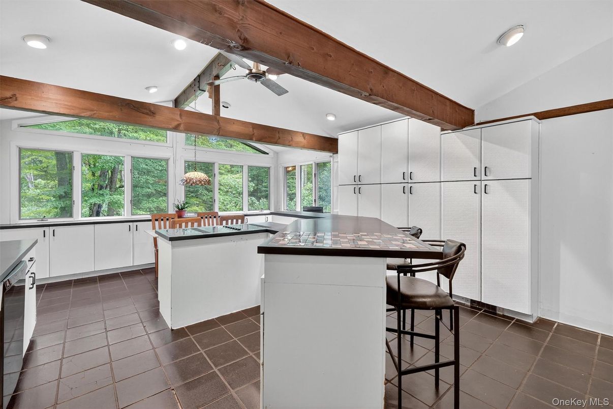 Interior, Kitchen, Recessed Lighting, Wooden Beams
