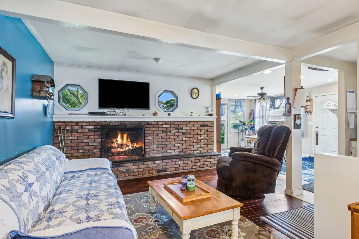 Fireplace, Interior, Living room, Wood Texture Flooring