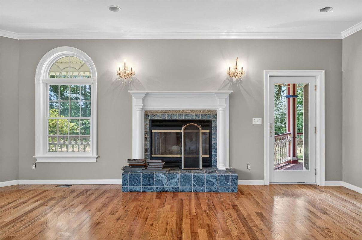 Fireplace, Interior, Wood Texture Flooring