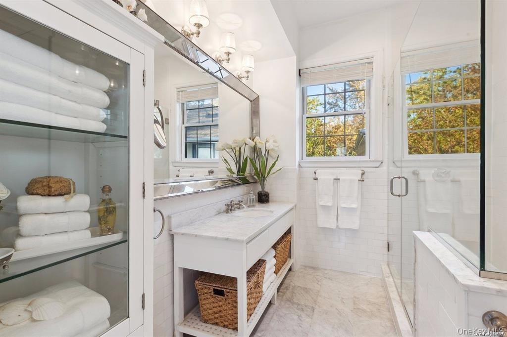 Bathroom, Glass Shower, Interior, Marble