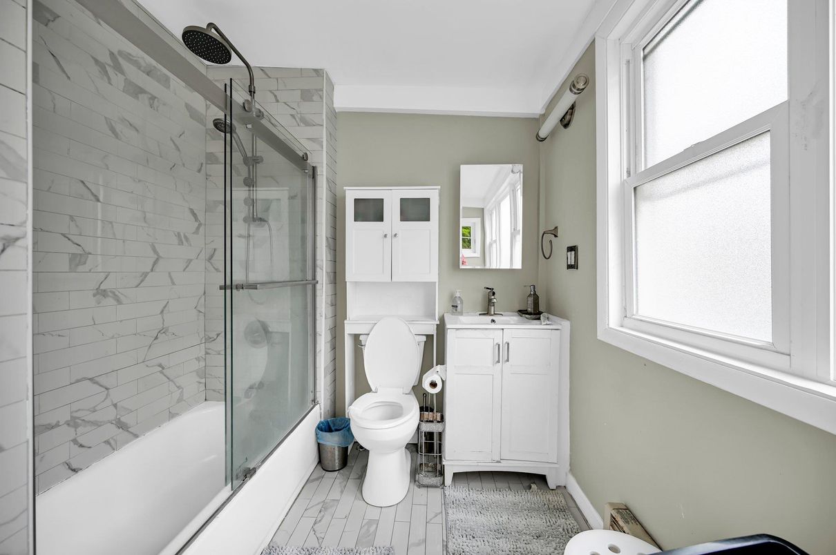 Bathroom, Glass Shower, Interior, Marble Walls