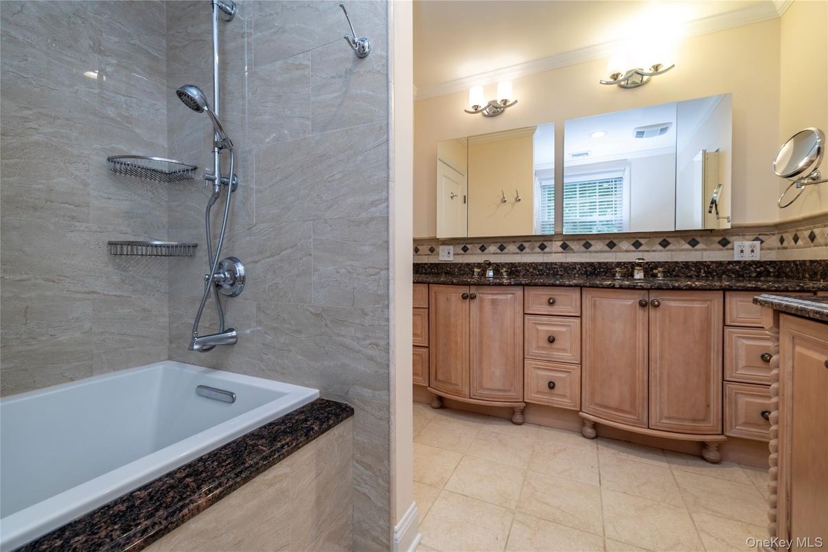 Bathroom, Dual Sink Vanities, Interior, Marble Walls