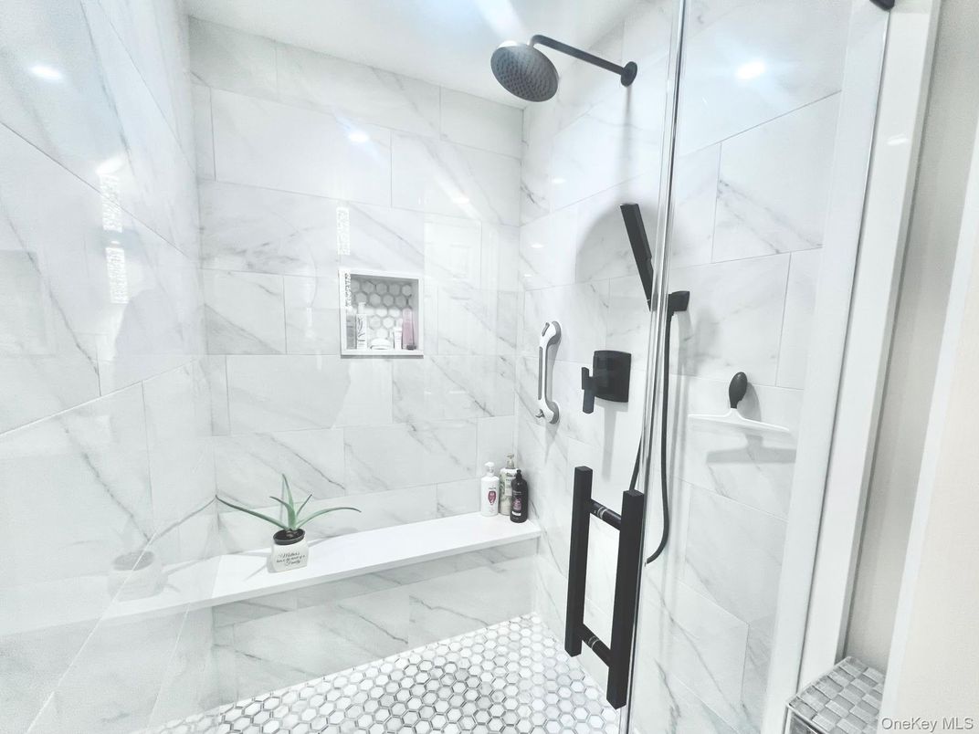 Bathroom, Glass Shower, Interior, Marble Walls