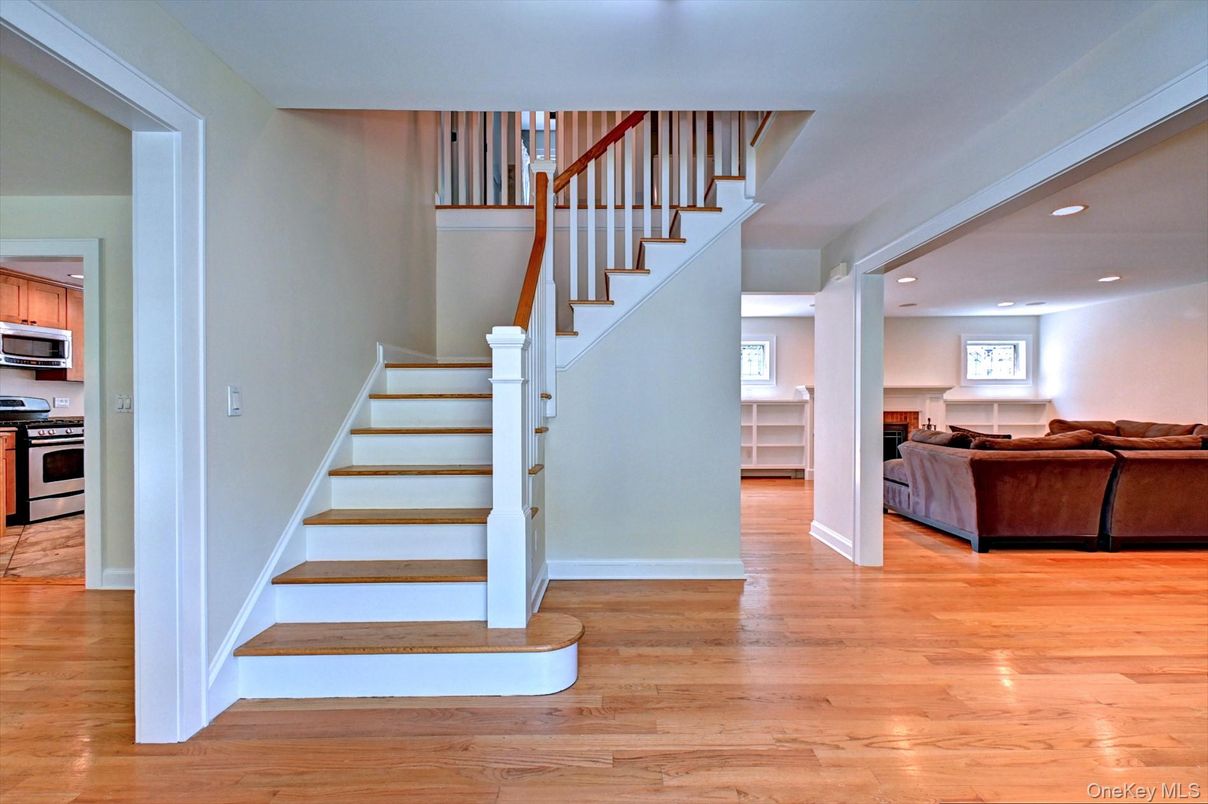 Interior, Kitchen, Living room, Recessed Lighting, Stainless Steel Appliances, Wood Texture Flooring