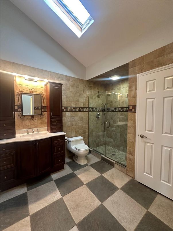 Bathroom, Glass Shower, Interior, Stone Walls