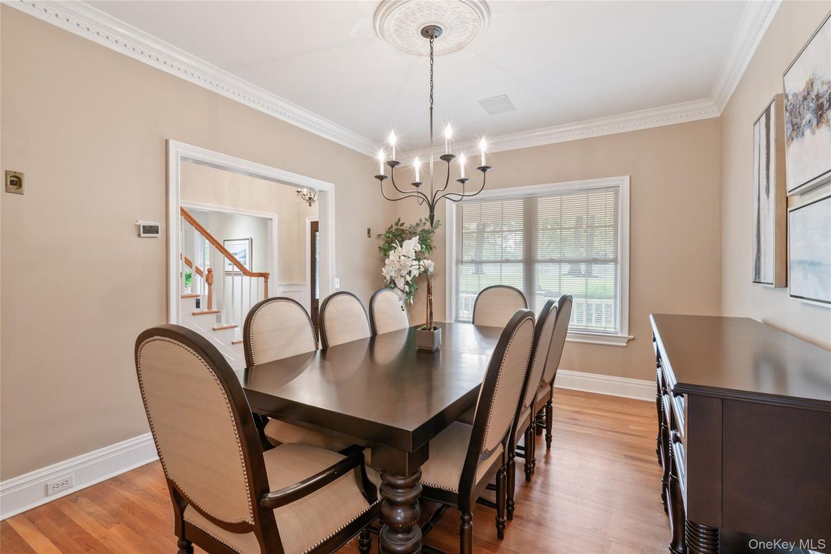 Chandelier, Dining room, Interior, Wood Texture Flooring