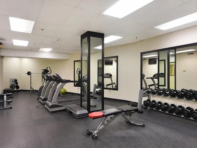 Fitness Equipment, Gym, Interior, Recessed Lighting