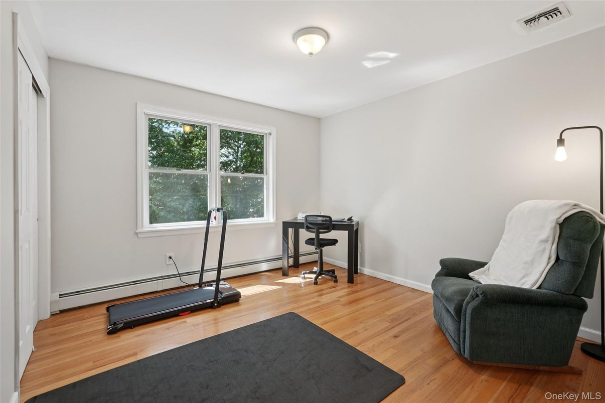 Fitness Equipment, Home Office, Interior, Wood Texture Flooring