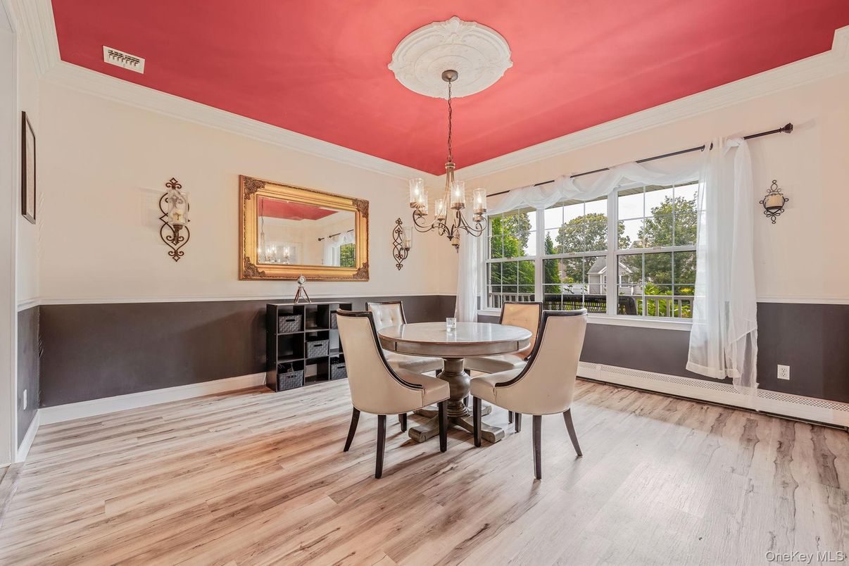Chandelier, Dining room, Interior, Wood Texture Flooring