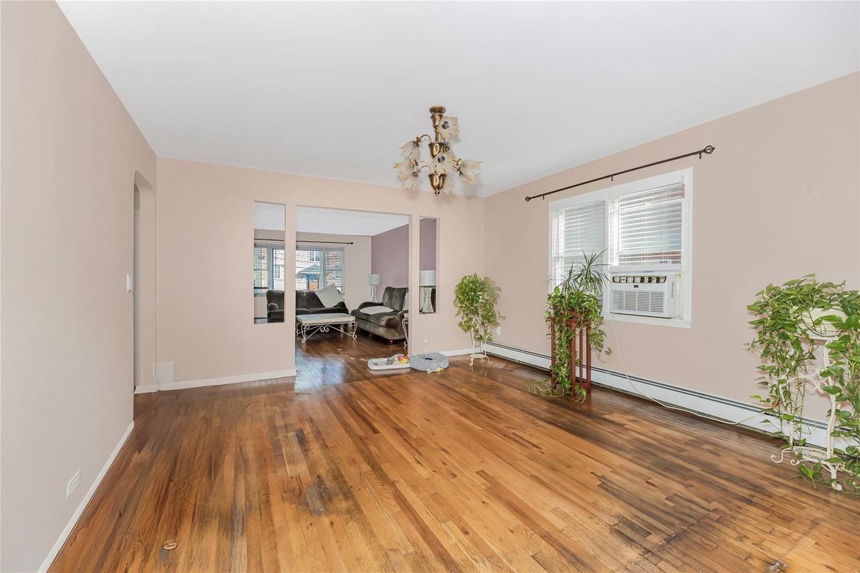 Chandelier, Dining room, Empty room, Interior, Wood Texture Flooring