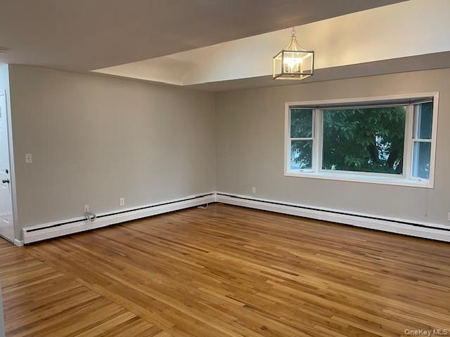 Empty room, Interior, Pendant Lights, Wood Texture Flooring