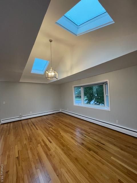 Empty room, Interior, Pendant Lights, Wood Texture Flooring