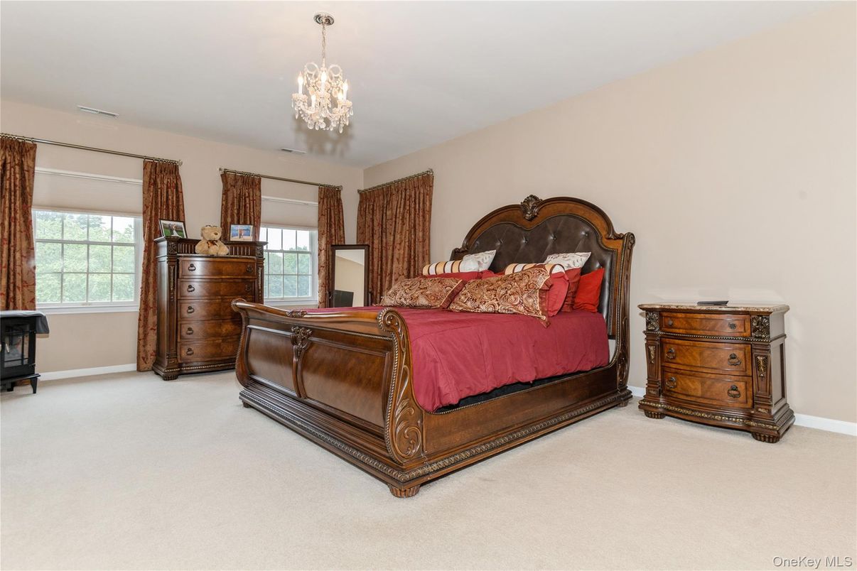 Bedroom, Chandelier, Interior