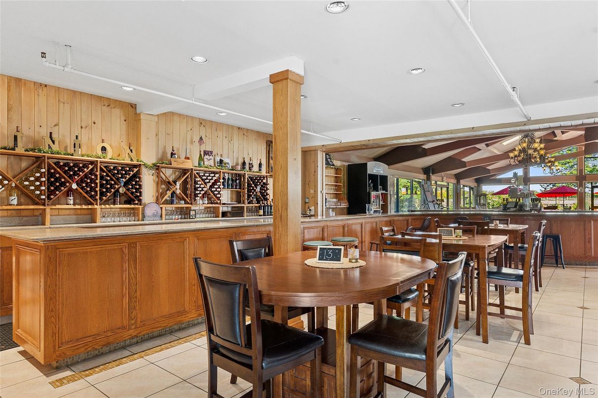 Dining room, Interior, Recessed Lighting, Wooden Walls