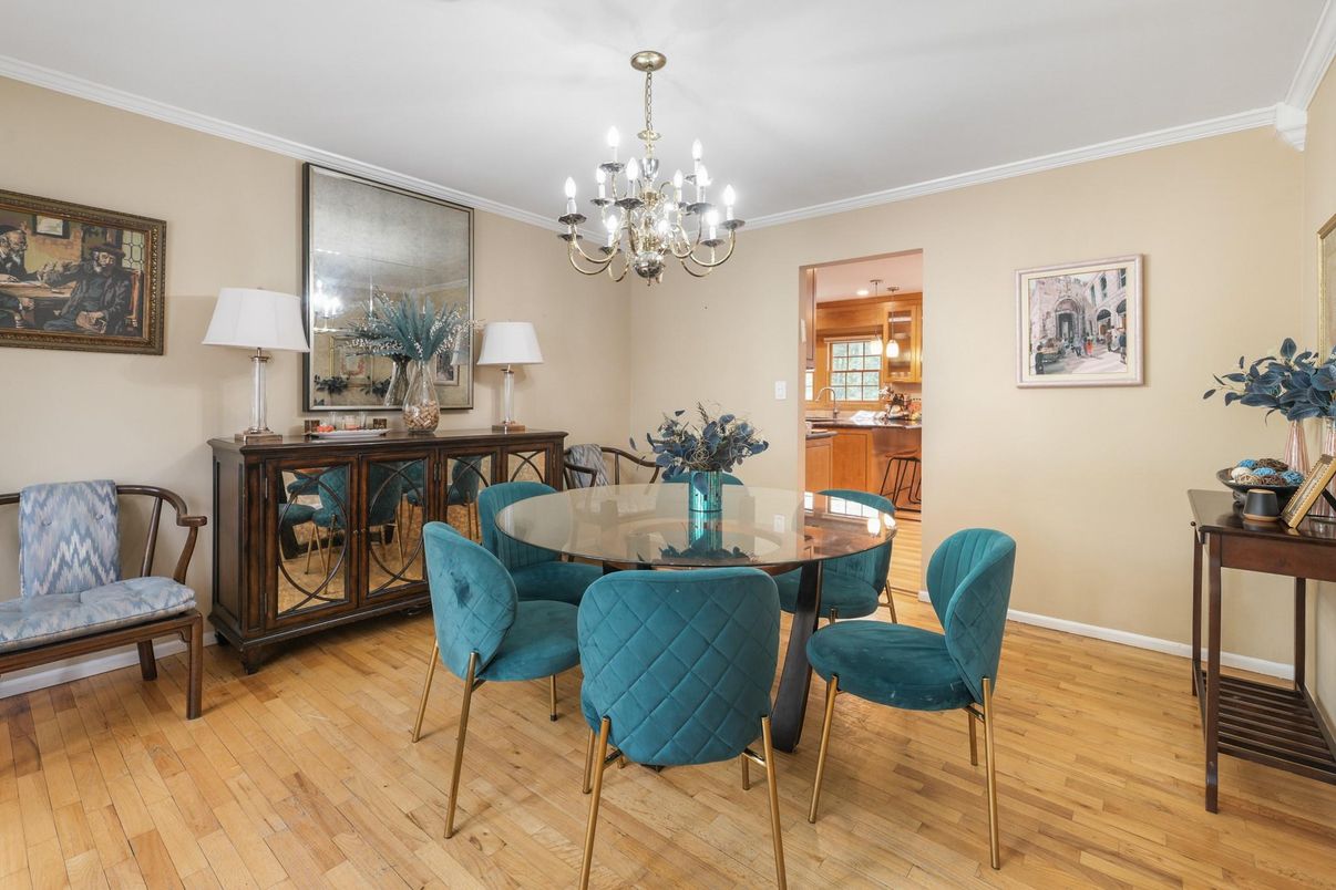Chandelier, Dining room, Interior, Wood Texture Flooring