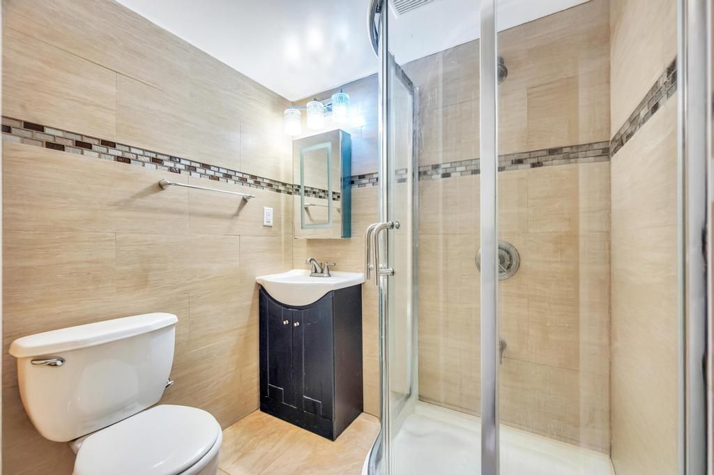 Bathroom, Glass Shower, Interior, Wood Texture Flooring
