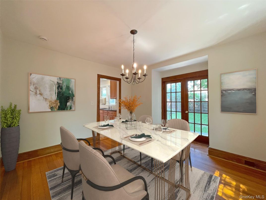 Chandelier, Dining room, Interior, Wood Texture Flooring