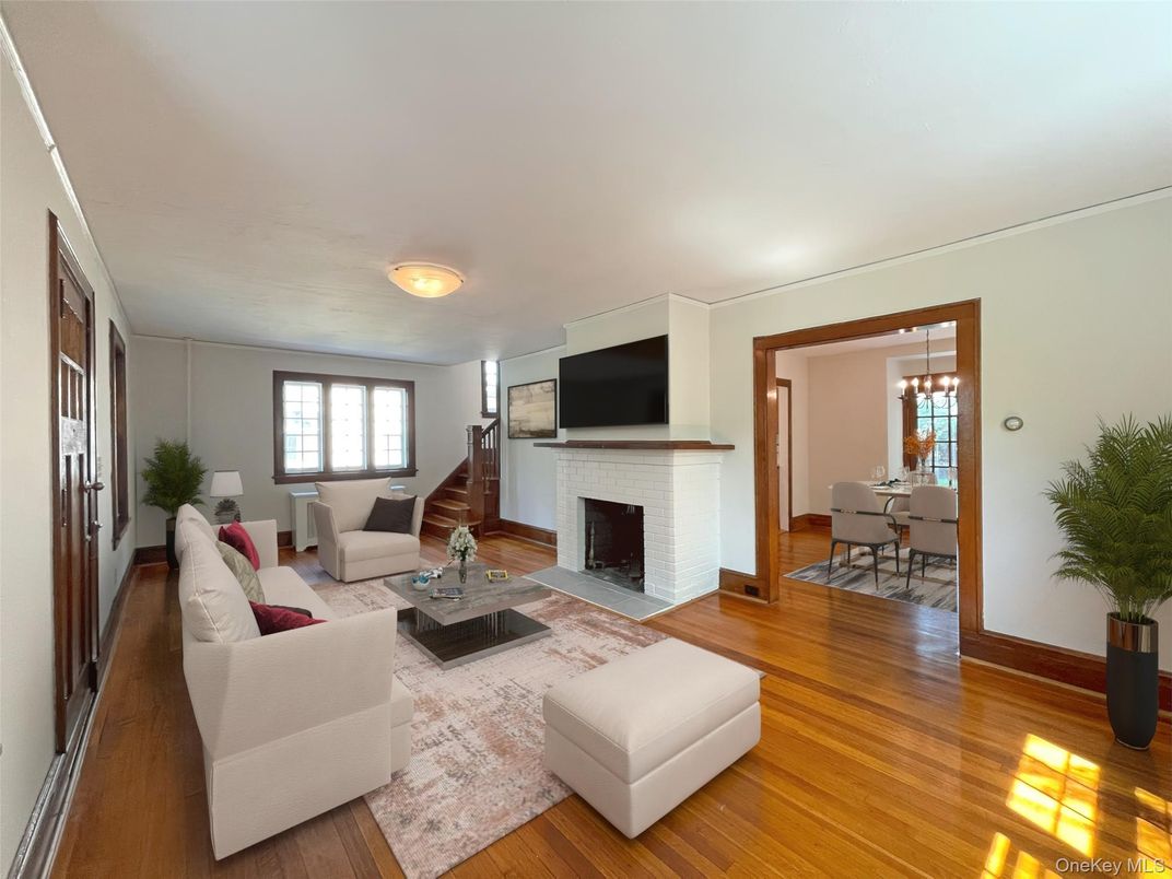 Chandelier, Dining room, Fireplace, Interior, Living room, Wood Texture Flooring