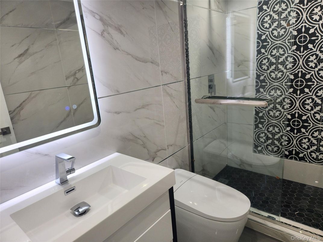 Bathroom, Glass Shower, Interior, Marble Walls