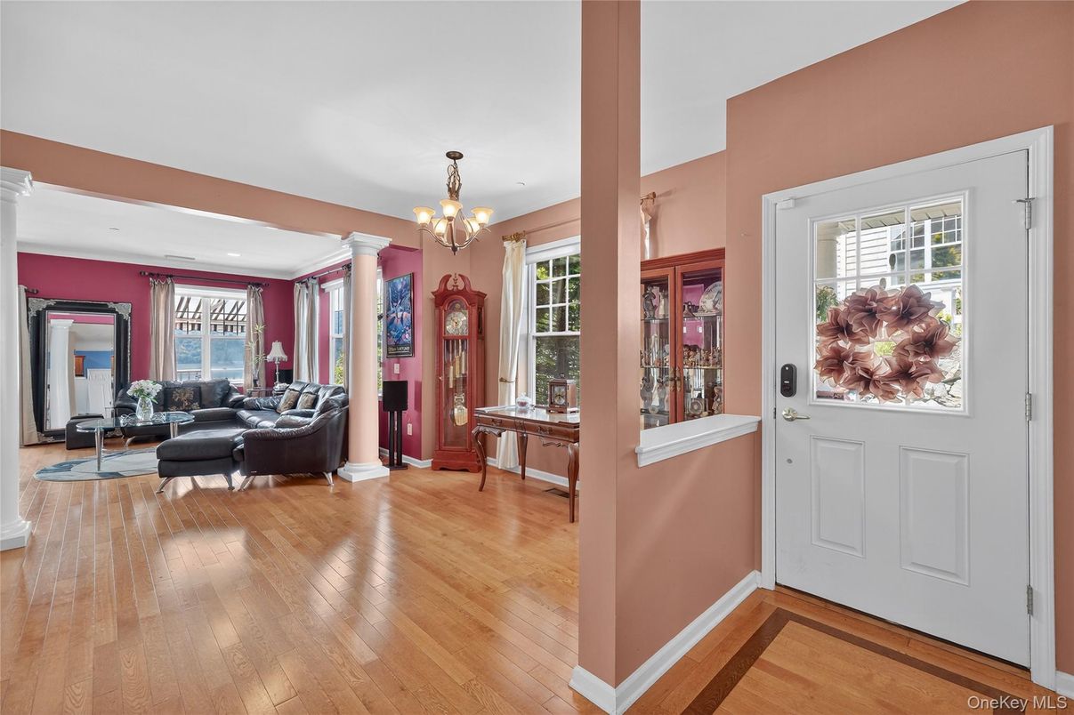 Chandelier, Interior, Living room, Recessed Lighting, Wood Texture Flooring
