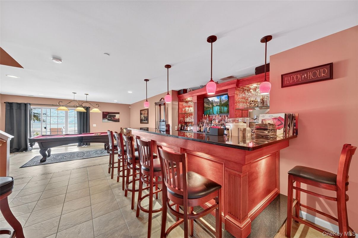 Billiard Table, Game Room, Interior, Pendant Lights, Recessed Lighting