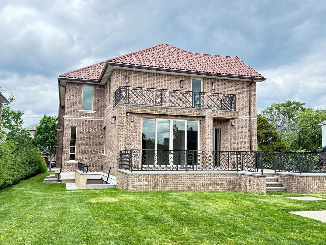 Backyard, Exterior, Facade, Brick Facade, Mediterranean
