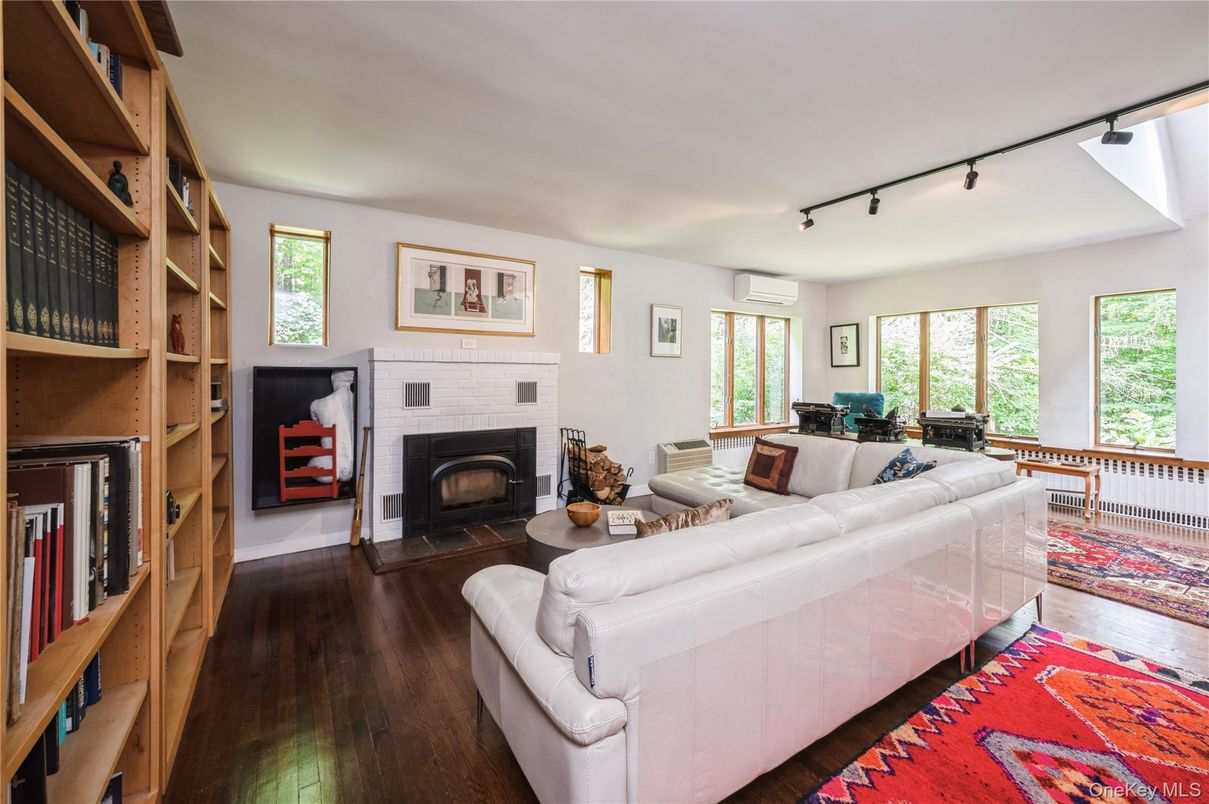 Dining room, Fireplace, Interior, Living room, Wood Texture Flooring