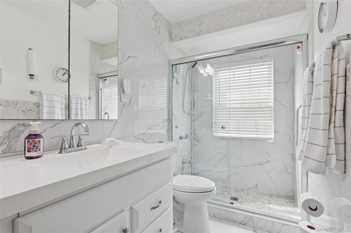 Bathroom, Glass Shower, Interior, Marble, Marble Walls