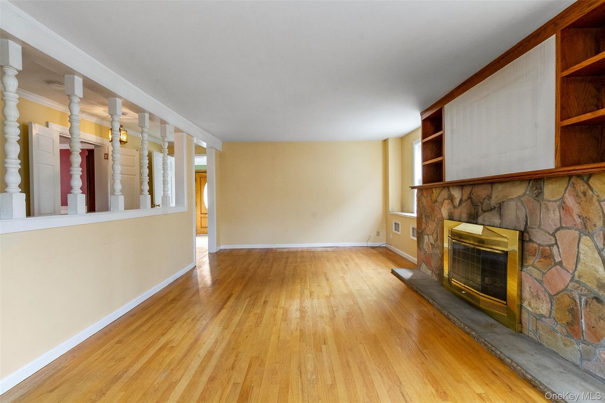 Empty room, Fireplace, Interior, Wood Texture Flooring
