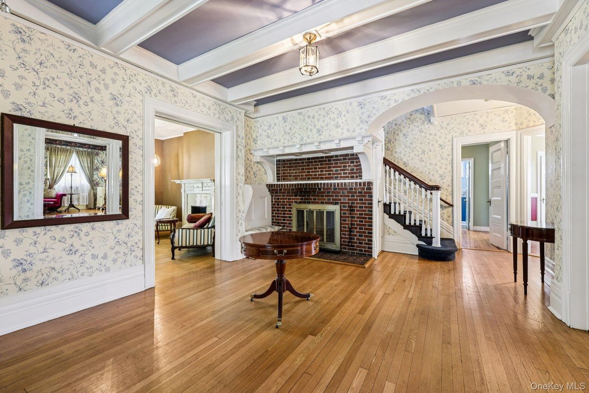 Fireplace, Interior, Wood Texture Flooring