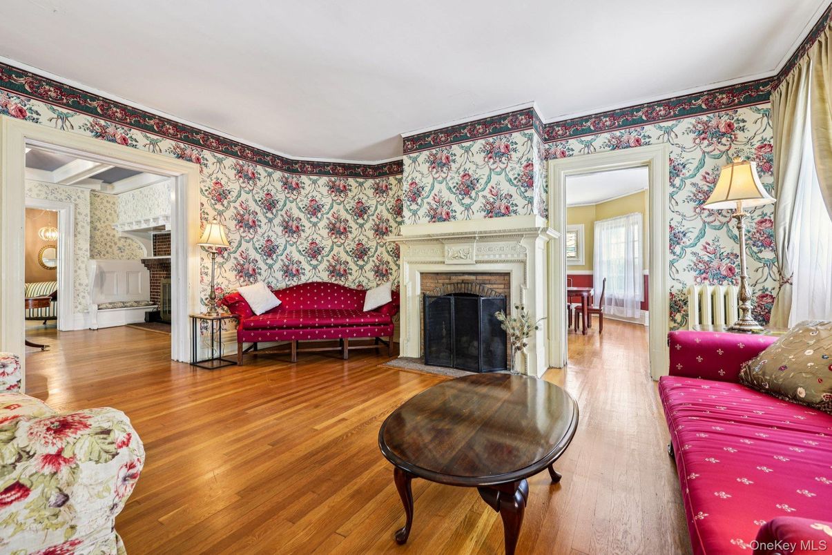 Fireplace, Interior, Wood Texture Flooring