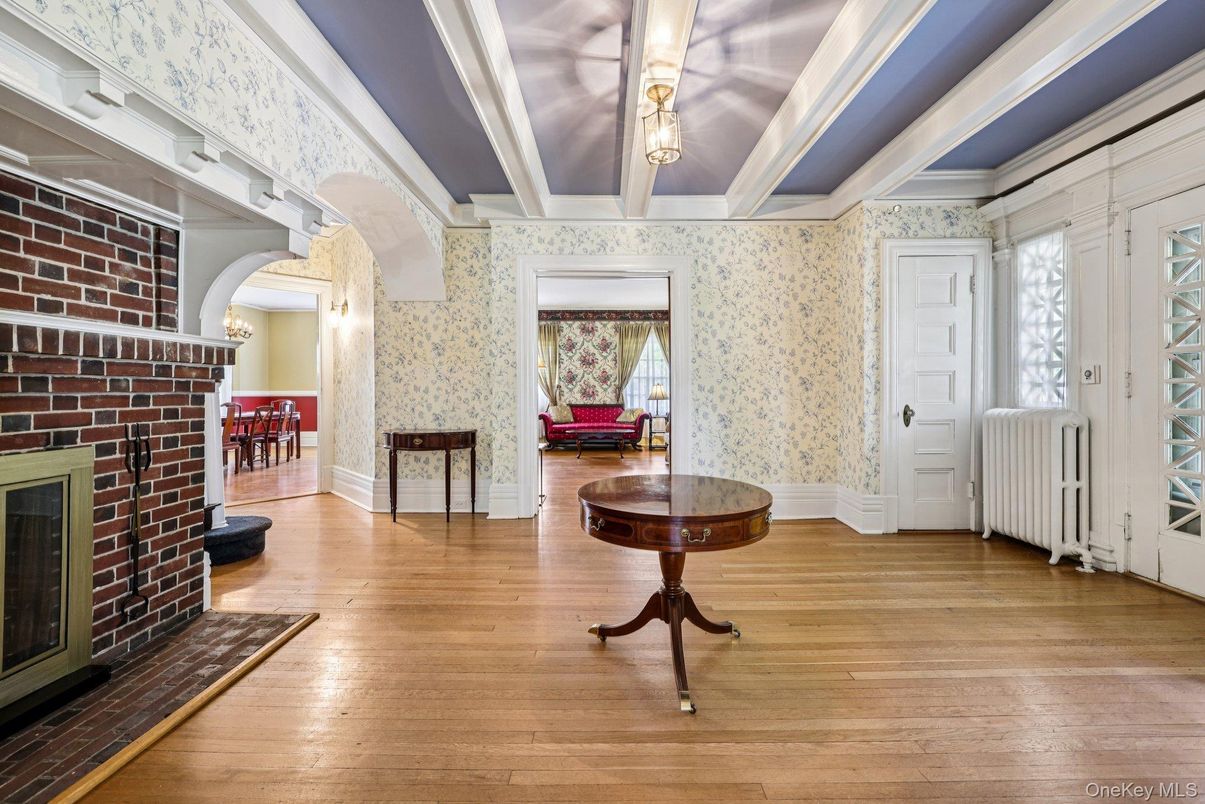 Fireplace, Interior, Stone Walls, Wood Texture Flooring