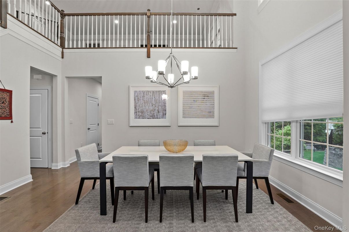 Chandelier, Dining room, Interior, Wood Texture Flooring