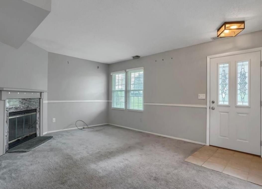 Empty room, Fireplace, Interior