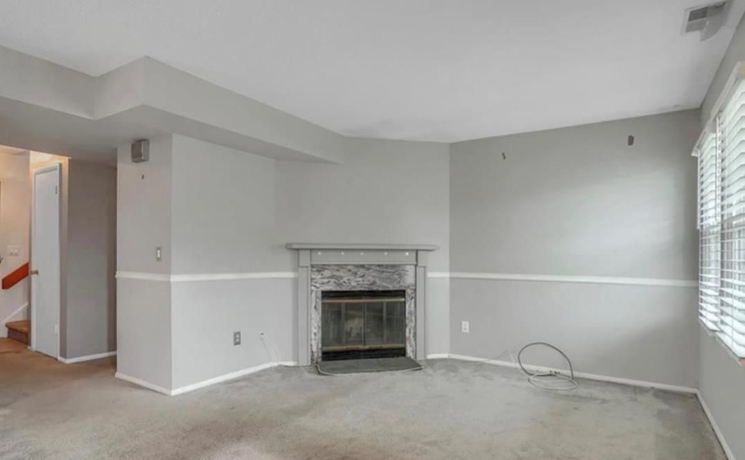 Empty room, Fireplace, Interior