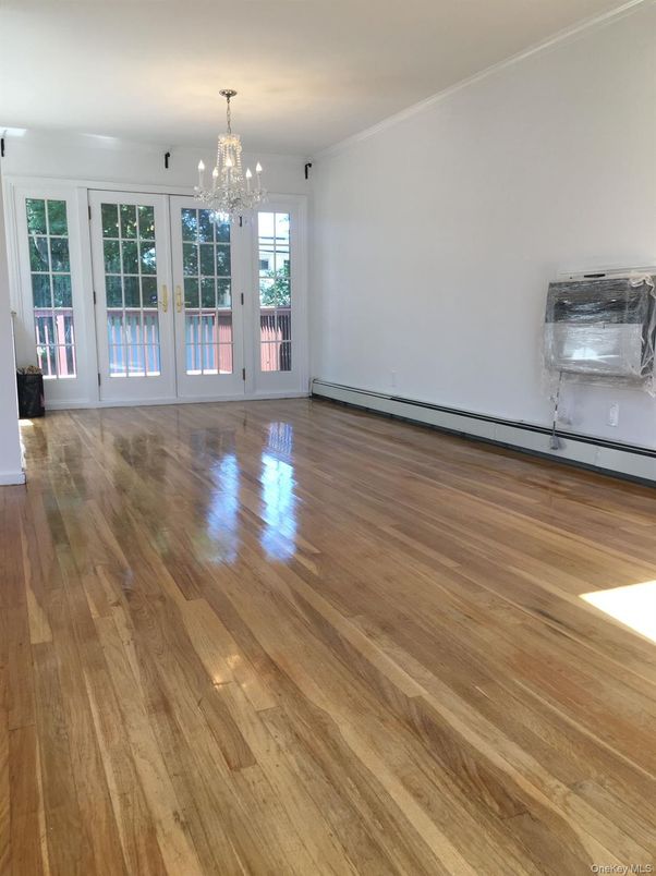 Chandelier, Empty room, Interior, Wood Texture Flooring