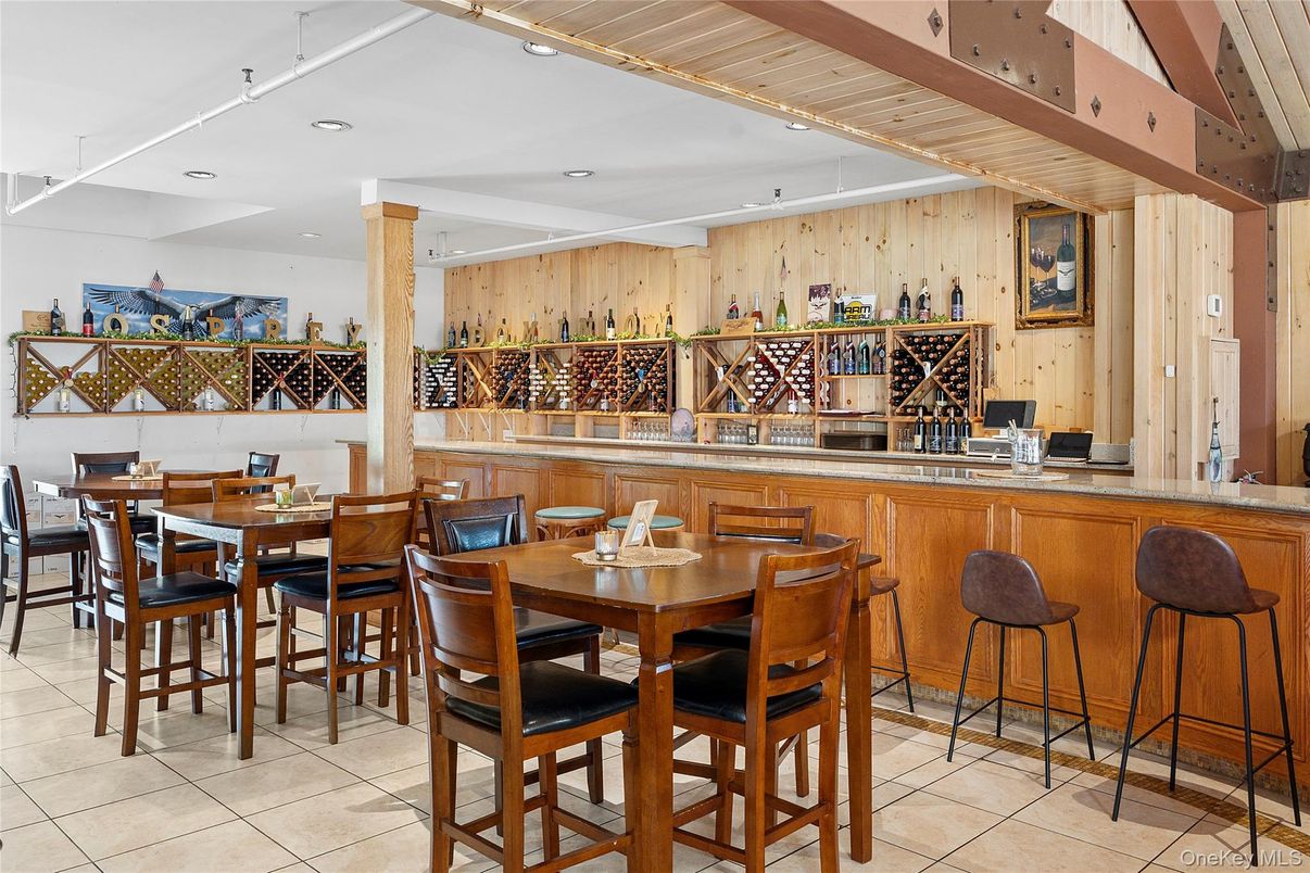 Dining room, Interior, Recessed Lighting, Wooden Walls