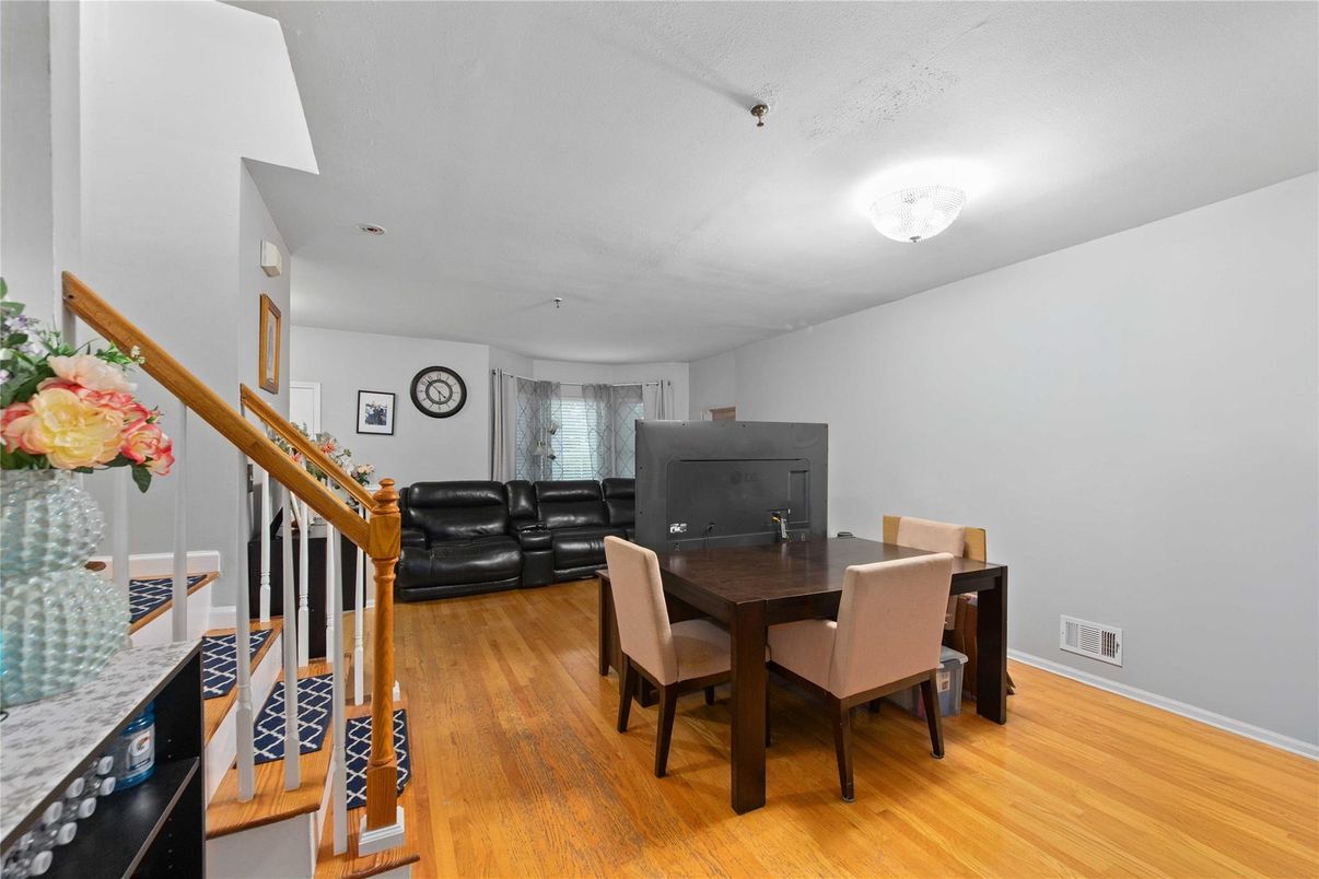 Dining room, Fireplace, Interior, Wood Texture Flooring