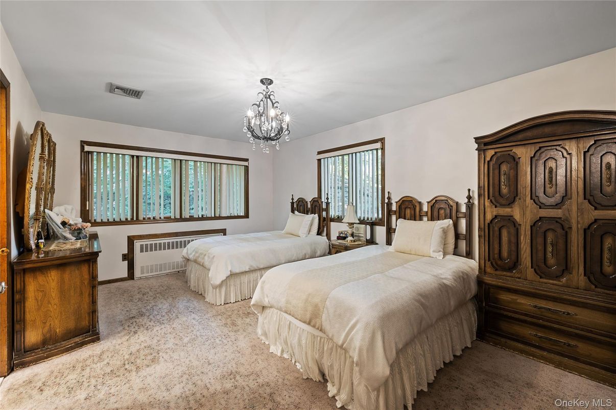 Bedroom, Chandelier, Interior
