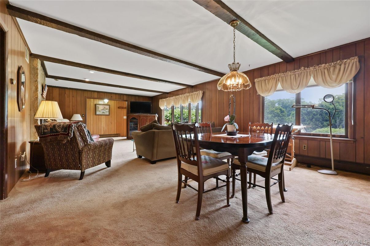Dining room, Fireplace, Interior, Living room, Wooden Walls