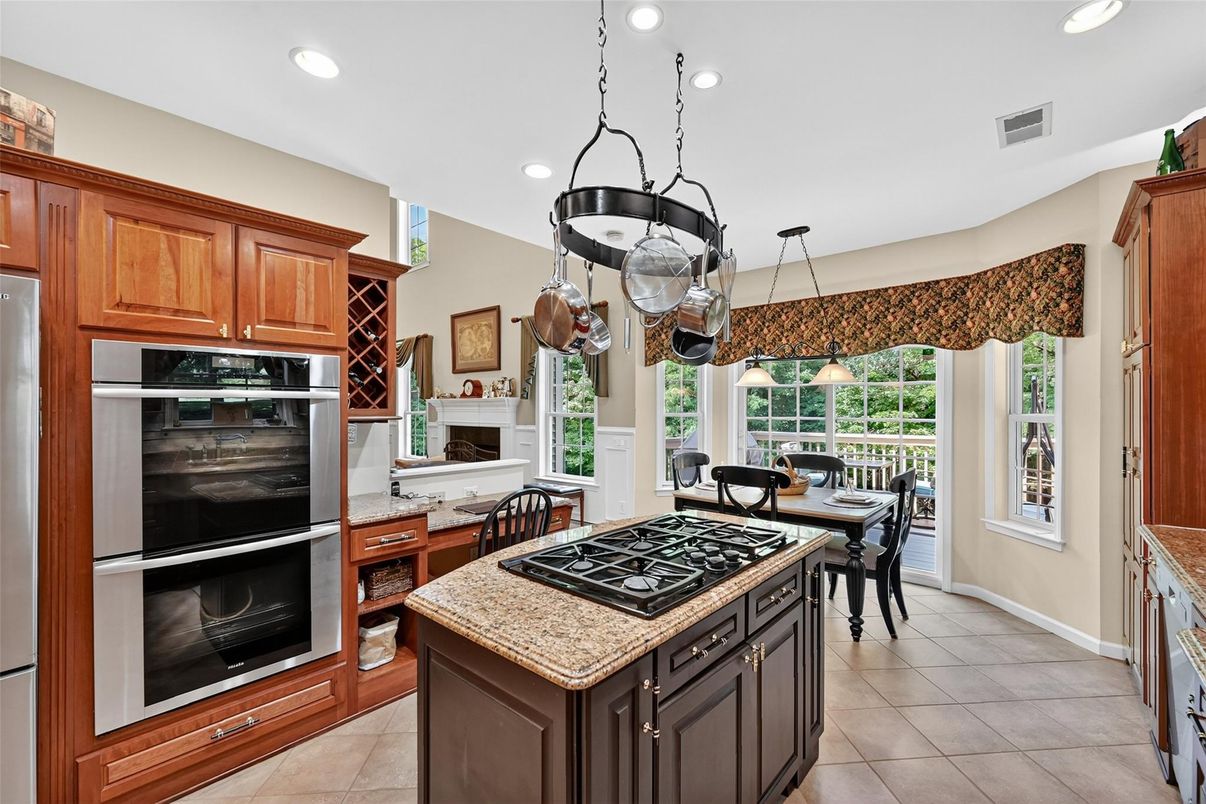 Dining room, Fireplace, Interior, Kitchen, Pendant Lights, Recessed Lighting