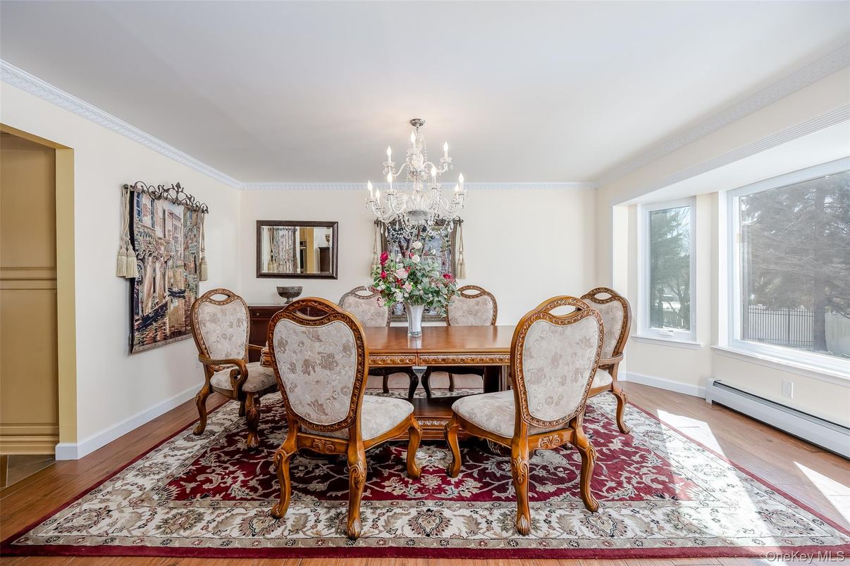 Chandelier, Dining room, Interior, Wood Texture Flooring