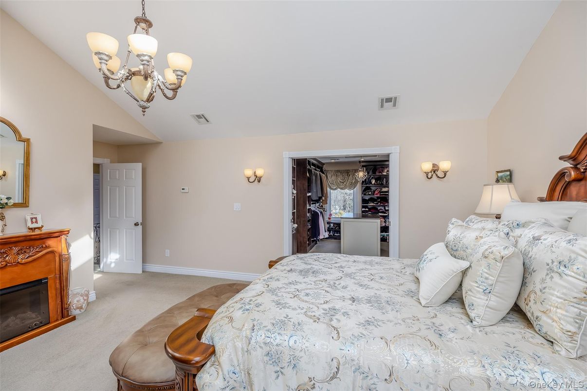 Bedroom, Chandelier, Interior