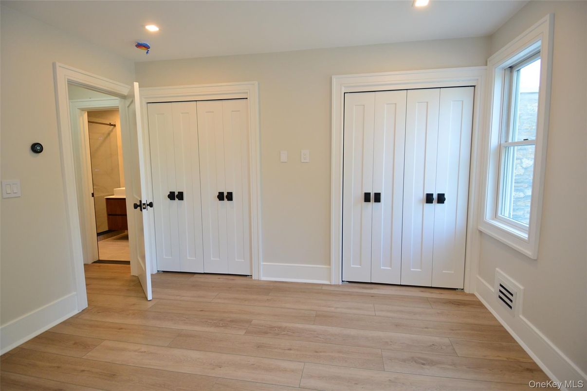 Bathroom, Empty room, Interior, Recessed Lighting, Wood Texture Flooring
