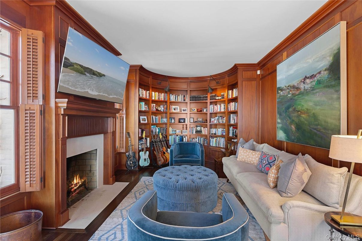 Fireplace, Interior, Living room, Wood Texture Flooring, Wooden Walls